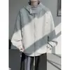 Sudadera con capucha de estrella de metal peso pesado americana para hombre, Otoño, Tallas grandes, Moderna, Holgada, Cuello semi alto, Cárdigan, Ropa exterior