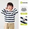 [100% Algodão] Suéter Infantil Dudu, Nova Malha de Outono para Meninos, Roupas de Algodão Puro para Meninas, Roupa Infantil para Bebês