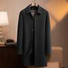 Abrigo Exterior de Lana de Doble Cara con Forro Largo Removible de Plumón de Ganso Cortavientos para Hombre Otoño e Invierno Abrigo Exterior de Lana Chaqueta Business Casual para Hombre