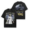 Camiseta de Manga Corta Estampada de Ronaldo Ronaldo Retro Americano Transfronterizo Vintage Holgada Pesada de Cuello Redondo Sudadera con Capucha