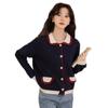 Nuevo cárdigan de punto coreano estilo universitario para otoño e invierno 2025, reduce la edad, para niñas, versión europea, elegante, suéter de alta calidad, chaqueta para mujer