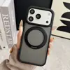 Capa de Celular Magnética Para iPhone 17 Pro Max 16 15 14 Laranja Fosca com Toque de Pele Fina Capa Protetora com Suporte de Anel Invisível Compatível com MagSafe