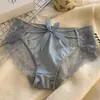 "Alas de Ángel" Ropa Interior Transparente de Encaje Hueco Sexi Pura para Mujer de Cintura Media con Refuerzo de Algodón Bragas para Mujer