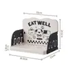Plato de Cena para Mascotas, Mesa de Comedor para Gatos Antivuelco, Mesa de Comedor para Perros Pequeños y Medianos, Estante de Almacenamiento Ajustable, Mesa de Comedor para Mascotas