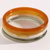 Pulsera delgada redonda de calcedonia estilo minimalista europeo y americano para el día a día, pulsera delgada de ágata naranja tinta multicolor, accesorio de muñeca acrílico apilable