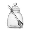 Pote de Mel de Vidro Transparente Pote de Vidro Doméstico com Tampa Palito de Mexer Mel Garrafa de Mel Pote Transparente Criativo de Vidro Borossilicatado Alto