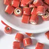 Cuentas sueltas de cerámica de dos tonos con esmalte floral vintage estilo japonés, cuentas espaciadoras versátiles para accesorios de pulseras hechas a mano DIY, materiales