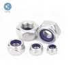 Suministro puntual tuerca autoblocante de nylon de acero inoxidable 304 DIN985 M3M4 tuerca antideslizante tuerca hexagonal autoblocante