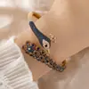 Estilo Europeo y Americano Collar y Pendientes de Pavo Real con Piedras Preciosas de Colores y Diamantes Completos Accesorios para Vestido de Novia Mujeres Fábrica Venta al por Mayor Lujo Ligero