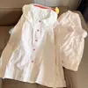 Pijama Adorable y Dulce de Lunares para Niña, Conjunto de Dos Piezas tipo Cárdigan con Cuello de Muñeca para Primavera y Otoño, Ropa de Casa Suave y Adorable Estilo Princesa