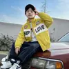 Jaqueta Infantil Outono Estilo para Crianças Médias e Grandes Tendência Cool Estilo Motociclista 2026 Novo Estilo Jaqueta Infantil Meninos do Ensino Médio Corta-vento