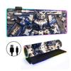 Alfombrilla de Ratón Gundam Super Luminosa RGB Gaming Esports Almohadilla para Teclado Engrosada LED Antideslizante Alfombrilla de Mesa Venta al por Mayor de Fábrica