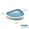 Plato para Bistec Occidental de Melamina Transfronterizo, Vajilla de Estilo Minimalista Nórdico, Plato Azul y Blanco Extra Grueso, Bol Grande, Extra Grueso y Duradero