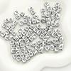6*6 Letras Inglesas Acrílicas Cuentas Cuadradas de Plata Antigua Cuentas Sueltas Cadena para Teléfono Móvil Kit de Materiales para DIY Pulsera Accesorios para Collar