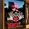 Nuevas Pegatinas Estáticas de Mano de Esqueleto de Halloween para Decoración de Ventanas, Puertas de Vidrio, Pegatinas de Pared y Calcomanías para Ventanas de Tiendas Atmosféricas