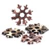Tarjeta de Herramienta Copo de Nieve Octagonal 18 en 1 Llave Multifunción de Acero Inoxidable de 8 Esquinas Hexagonales Tipo Multicorner Portátil Práctico