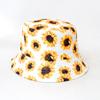 Sombrero de Pescador de Verano de Doble Cara para Mujer, Sombrero de Cubo de Moda para Exterior con Protección Solar y Parasol, Nuevo Sombrero Japonés Estampado de Girasol
