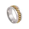 Anillos de Acero Inoxidable Transfronterizos Europeos y Americanos para Mujer, Anillos Mate Esmerilados para Hombre, Anillos Giratorios de Acero de Titanio que No se Desvanecen al por Mayor