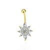 Estilo Coreano Venta Caliente Nuevo Estilo Simple Flor de Circonia Estilo Acero de Titanio Fresco Anillo para Ombligo de Mujer Piercing de Moda Personalizado Adornos Umbilicales