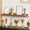 Estante de exhibición de pared de honor, estante recto de montaje en pared, estante de empresa para exhibir trofeos, certificados, medallas, estante de almacenamiento de montaje en pared