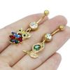 Gebei Europa y Estados Unidos moda transfronteriza anillo para el ombligo de girasol piercing cola de pez ombligo lindo anillo para el ombligo de búho