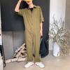 Ins Conjunto de Overol de Una Pieza Moda para Hombre Conjunto Hip-hop Holgado Verano Coreano Casual Pantalones a la Altura del Tobillo Marca de Moda