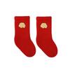 Calcetines nuevos para bebé otoño e invierno algodón peinado recién nacido bebé calcetines de felpa Rojo Año Nuevo engrosados cálidos calcetines de largo medio