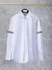 22 anos primavera e verão TB Oxford manga longa carcela fita dupla braçadeira camisa branca camisa de manga curta