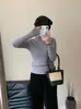 Suéter Base Gola Alta de Cashmere Dez Cores Outono e Inverno Novo Cor Sólida Versátil Design Slim-Fit Malha