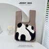 Bolso de punto de panda gigante, bolso de lana para padres e hijos, bolso tejido, chaleco, bolso, bolso tejido para niñas