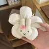 Scrunchie Branco de Renda Vazada Quadrado Estilo Francês para Cabelo, Prendedor Grande com Laço e Flor de Fita