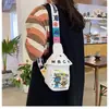 Bolsa Transversal Versátil com Alça Larga, Pequena Bolsa de Ombro Infantil da Moda, Nova Bolsa de Peito de Lona Estudantil Fashion, Leve
