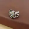 Anillo de pareja de personalidad serie reencarnación Plata 925 al por mayor anillo de mortero de oro anillo de plata con incrustaciones de turquesa verde adornos