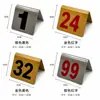 Letrero digital de mesa de acero inoxidable personalizado de doble cara, placa de número de mesa de pie, letrero de asiento de mesa, placa de número de mesa para uso en hoteles y restaurantes