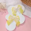 Nuevo lazo de encaje de doble capa lazo de cinta de color lazo con incrustaciones de perlas accesorios para el cabello DIY