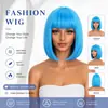 Pelucas de Estilo Europeo y Americano, Bob Recto con Flequillo, Cabello Corto Recto Estilo Estudiante, Estilo Bobo, Set de Pelucas Coloridas de Anime para Halloween