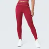 Nuevos pantalones de yoga de nylon de doble cara, con bloques de color transfronterizos, tacto nude, ajustados, de cintura alta y transpirables para mujer, adecuados para deportes, correr y fitness