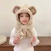 Gorro para Bebé Súper Lindo Gorro de Otoño e Invierno para Bebé a Prueba de Viento Cálido Protección para las Orejas Lindo Gato Siamese para Bebé Niños Felpa Transfronterizo