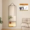 Espejo de cuerpo entero Espejo de pared con cuerda, tipo colgante, doble uso, instalación sin taladro
