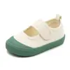Nuevos Zapatos de Lona para Niños Primavera/Verano con Velcro, Planos de Corte Bajo, Estilo Coreano Suela Suave Zapatos de Guardería para Abuelas, Zapatos para Niños