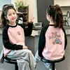 Camiseta Base de Cuello Redondo para Niñas 2026 Nuevo Estilo Ropa Interior para Niños Medianos y Mayores Polar por Ambos Lados Ropa Otoño/Invierno Bloque de Color Manga Larga Tendencia
