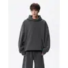 Conjunto de Sudadera con Capucha de Color Sólido de Peso Pesado Estilo Casual para Hombre, Temporada de Primavera, Marca de Moda Oversize, Corte Holgado para Adolescentes, Conjunto Fresco y Elegante