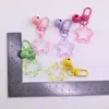 Fresh Color Transparent Hollow Five-Pointed Star Door Buckle with Bell Set Keychain Perler Beads Hanging Buckle Ornament Accessories