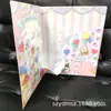 Carpeta de Bolsillo Plegable en Forma de Abanico de PP Espesor 0.2mm Espejo de PP Folleto de Información Fiesta de Cumpleaños Dibujos Animados Carpeta de PP con Doble Bolsillo en Forma de L