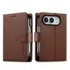 Aplicable a iPhone Duo Foldable Flip Phone Funda de Cuero Hebilla Tarjetero Soporte Estilo Simple de Negocios Carcasa Protectora