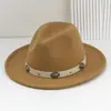 Estilo Popular Unissex Transfronteiriço Chapéu de Feltro Macio Estilo Étnico de Jeans com Acessórios de Cinto Estampados Florais de Metal e Couro