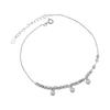 925 Sterling Silver Irregular Cut Round Bead Zircon Tornozeleira Simples Design Criativo Estudante Namorada Acessórios F4208