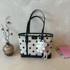 Bolso de Lona con Lunares Súper Popular para Mujer 2026 Nuevo de Gran Capacidad para el Trabajo Bolso de Hombro Informal Grande para Debajo del Brazo