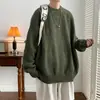 Suéter Masculino e Feminino Retrô Americano com Tricô Waffle Marca Tendência Ins Cor Sólida Top de Tricô Solto Estilo Preguiçoso Outono Inverno