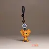 Talla en Madera de Tuya Jerry Mouse Ciervo Sika Dragón Animal Celebrante Cibernético Dibujo Animado Lindo Llavero Colgante de Madera para Hombres y Mujeres